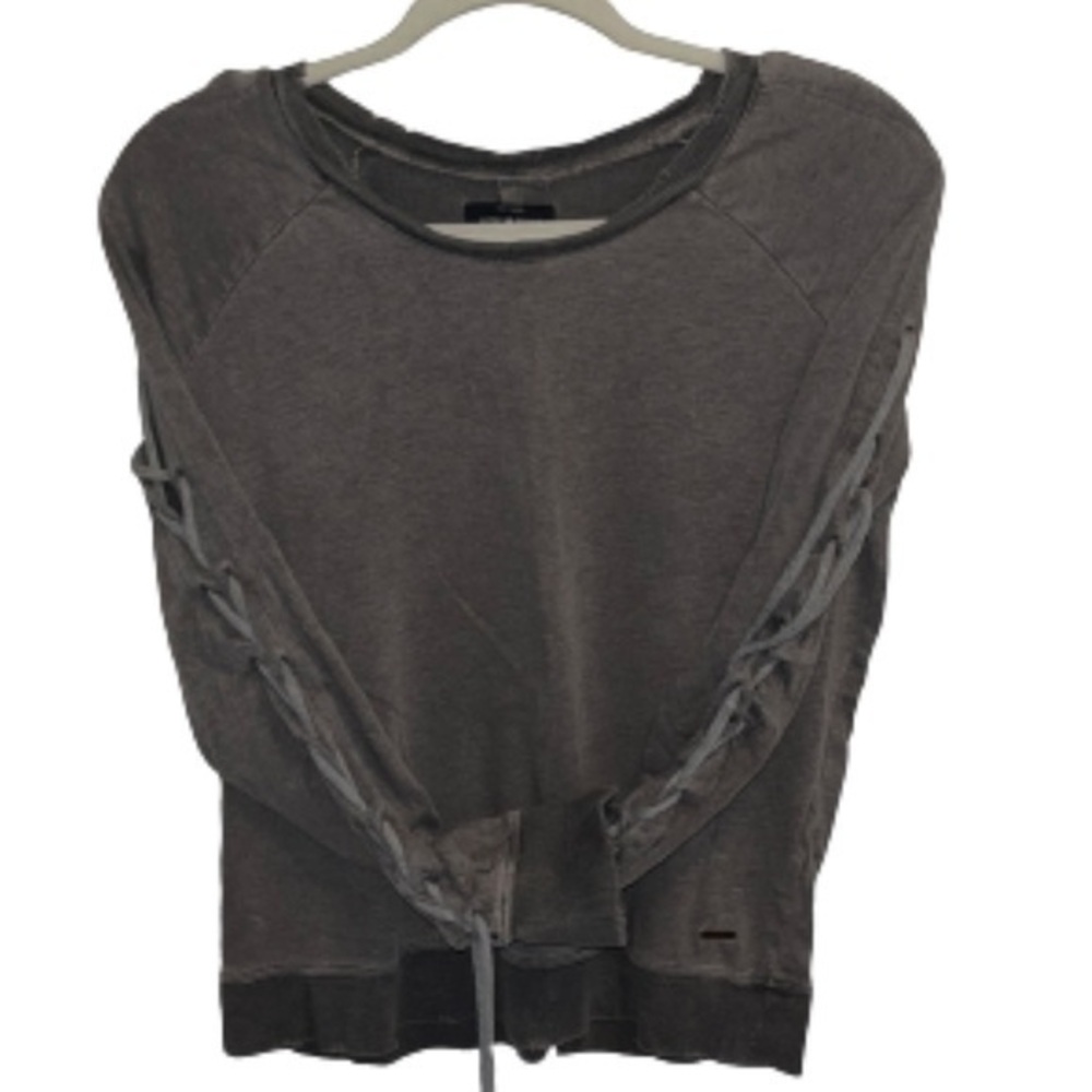 Lucky Brand gray distressed sweatshirt top NWOT size S